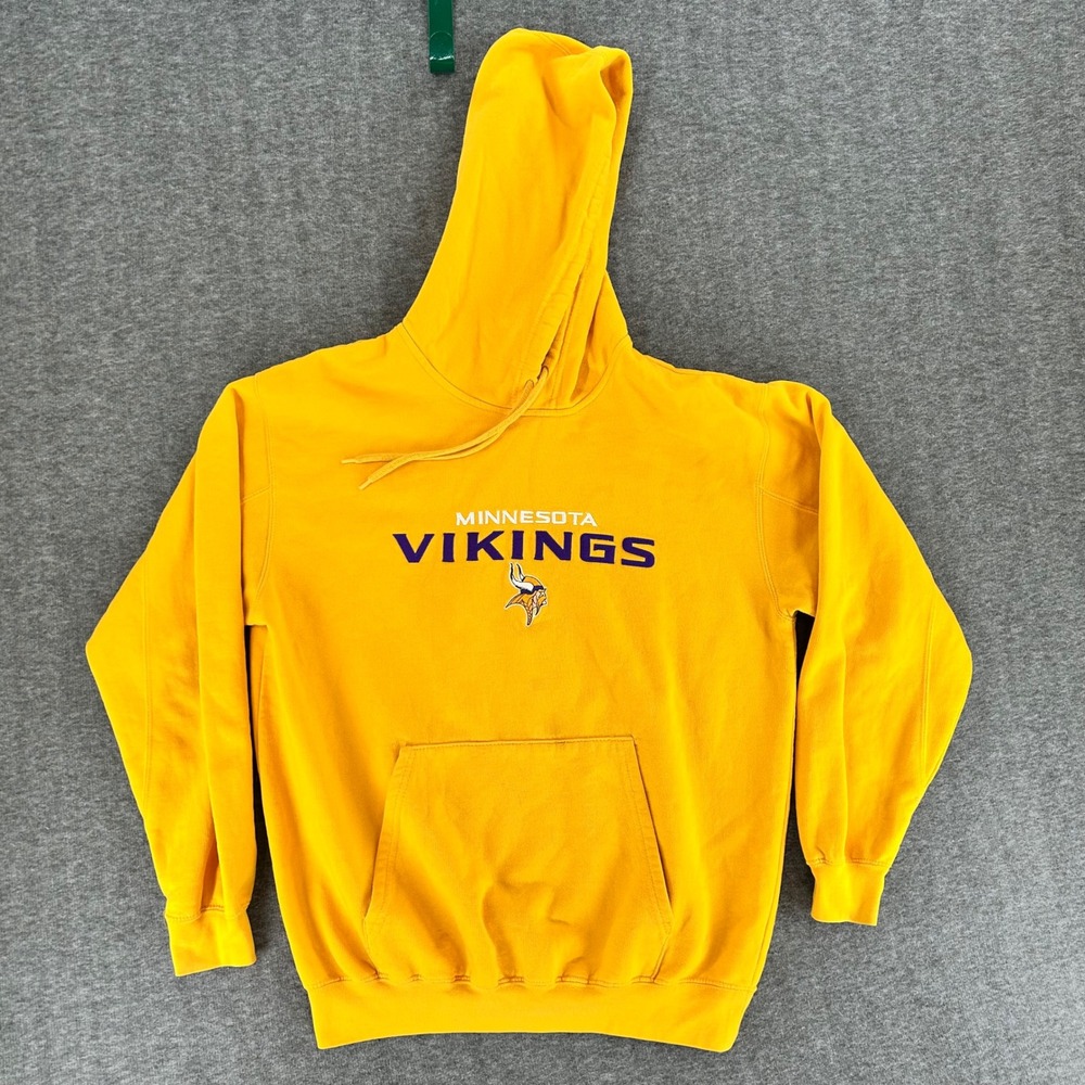 VTG NFL Team Apparel Minnesota Vikings Hoodie Gold Yellow Mens Large L Pullover